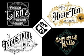 design vintage hand lettering hipster tattoo and victorian logo