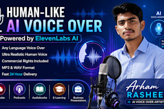 human like ai voice over in any language using elevenlabs