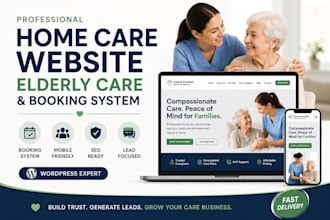 home care website elderly care website and booking system