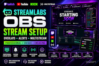 streamlabs obs twitch youtube kick stream setup overlays alerts multistream