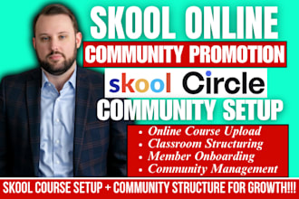 skool online community promotion online course upload course setup skool manager