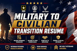 deliver military to civilian resume writing service for US veterans