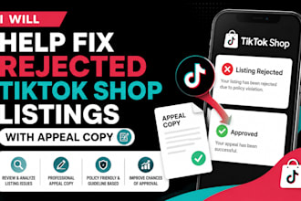 help fix rejected tiktok shop listings with appeal copy