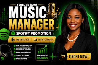 be your music manager for spotify promotion, distribution and artist grow