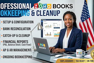 setup zoho books bookkeeping cleanup and bank reconciliation