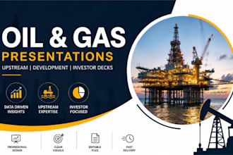 oil field development presentation upstream project deck, oil and gas PPT design