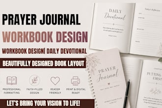 format, design prayer journal, christian ebook, daily devotional workbook design