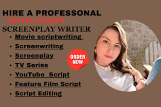proofread, edit, format your screenplay, movie script, screenwriting, tv series
