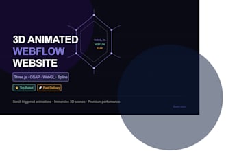 create an interactive 3d animated webflow website with three,js and gsap