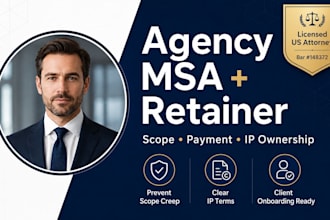 draft your agency msa sow and client retainer contract with IP terms drafting