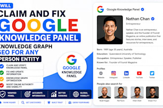 claim and fix google knowledge panel knowledge graph seo for any person entity