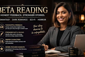 beta read your romantasy, dark romance, scifi and horror novel