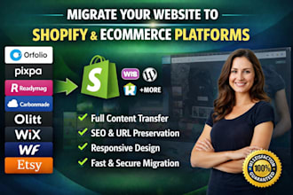 migrate orfolio pixpa readymag carbonmade olitt shopify webflow wix webnode etsy
