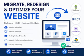 migrate redesign optimize siteground ionos hostinger hostgator website