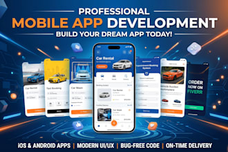 develop car rental app, booking, car wash, auction, taxi booking, appointment