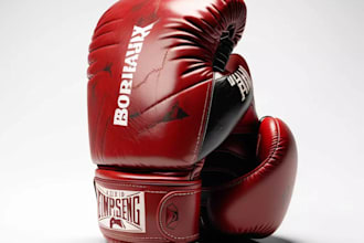 3d glove design, boxing glove 3d, sport glove model, leather glove render