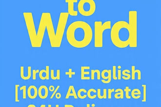 type urdu english PDF image handwriting to ms word fast