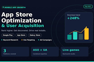 optimize your app for aso and run user acquisition campaigns