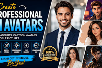 create recreate ai avatars headshots cartoon linkedin profile picture 3d logo