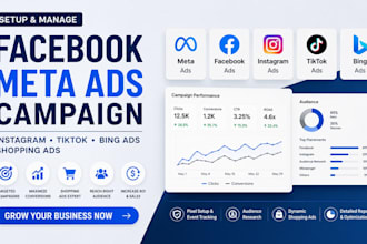 setup facebook meta ads campaign instagram tiktok bing ads campaign shopping ads