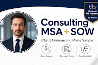 draft consulting msa and statement of work for client onboarding msa drafting