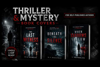 design a thriller and mystery book cover for self publishers