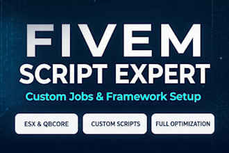 create and configure custom fivem rp server with scripts, jobs