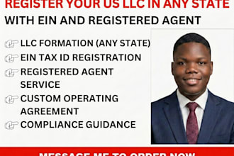 register an llc in any US state with ein and registered agent included