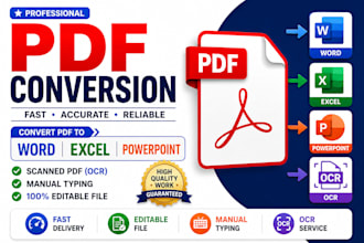 convert PDF to word, excel, ocr scanned PDF manually