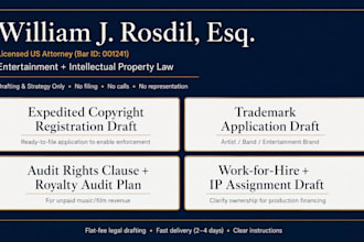 draft your expedited copyright application by a USA attorney