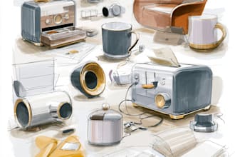 draw detailed product line art with vector sketch