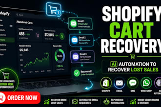 set up shopify abandoned cart email marketing ai automation to recover lost sale