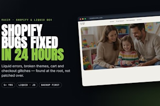 fix shopify errors, liquid bugs and theme issues in 24 hours