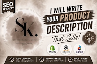 write SEO product descriptions for amazon daraz and shopify