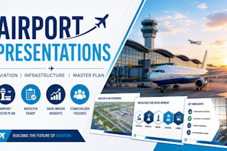 airport  presentation, aviation infrastructure deck, airport master plan PPT