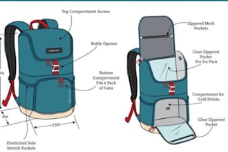 design 3d model for fashion bags, handbags, backpack,  and tech pack