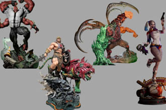 3d print and paint miniature tabletop dnd statues figurine 3d printing stl model