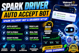 create doordash bot, amazon driver bot, instacart bot, uber bot, spark driver bo
