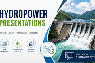 hydropower project presentation, dam engineering deck hydroelectric investor PPT