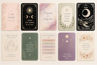 design custom affirmation cards motivational cards printable etsy cards deck