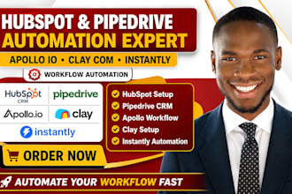 setup hubspot pipedrive apollo io clay com instantly ai automation