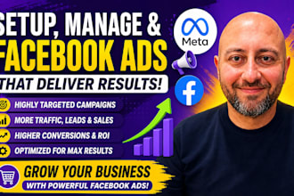 setup, manage facebook ads advertising marketing campaign, fb or fix meta ads