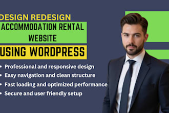 design travel agency, accommodation rental website using wix, wordpress