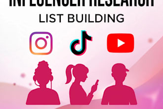 find influencer list building and research for your brand