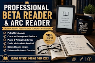 beta read your amazon kindle, books, ebooks arcreader and kdp reviewed