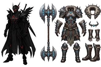 3d cosplay weapons, wearable armor, game weapon and printable stl files