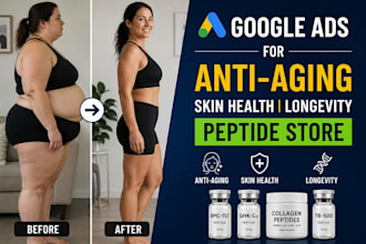 create google ads for anti aging, skin health longevity peptide store