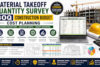 construction cost estimate quantity takeoff material takeoff building estimate