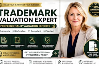 provide trademark valuation report for IP transfer and tax compliance