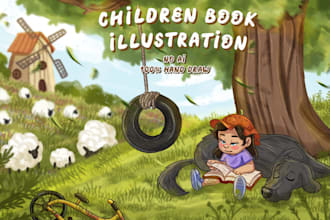 draw custom childrens book illustration for personalized story